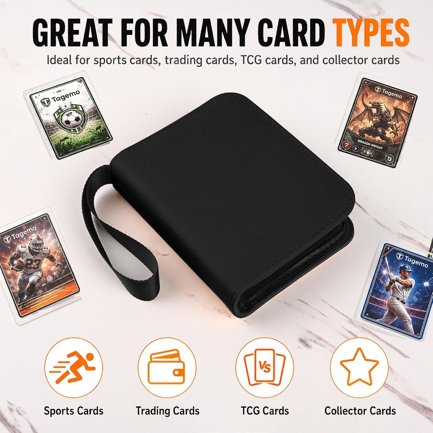 Mini 3×4 Top Loader Trading Card Binder Album with Rigid Protector and Pages