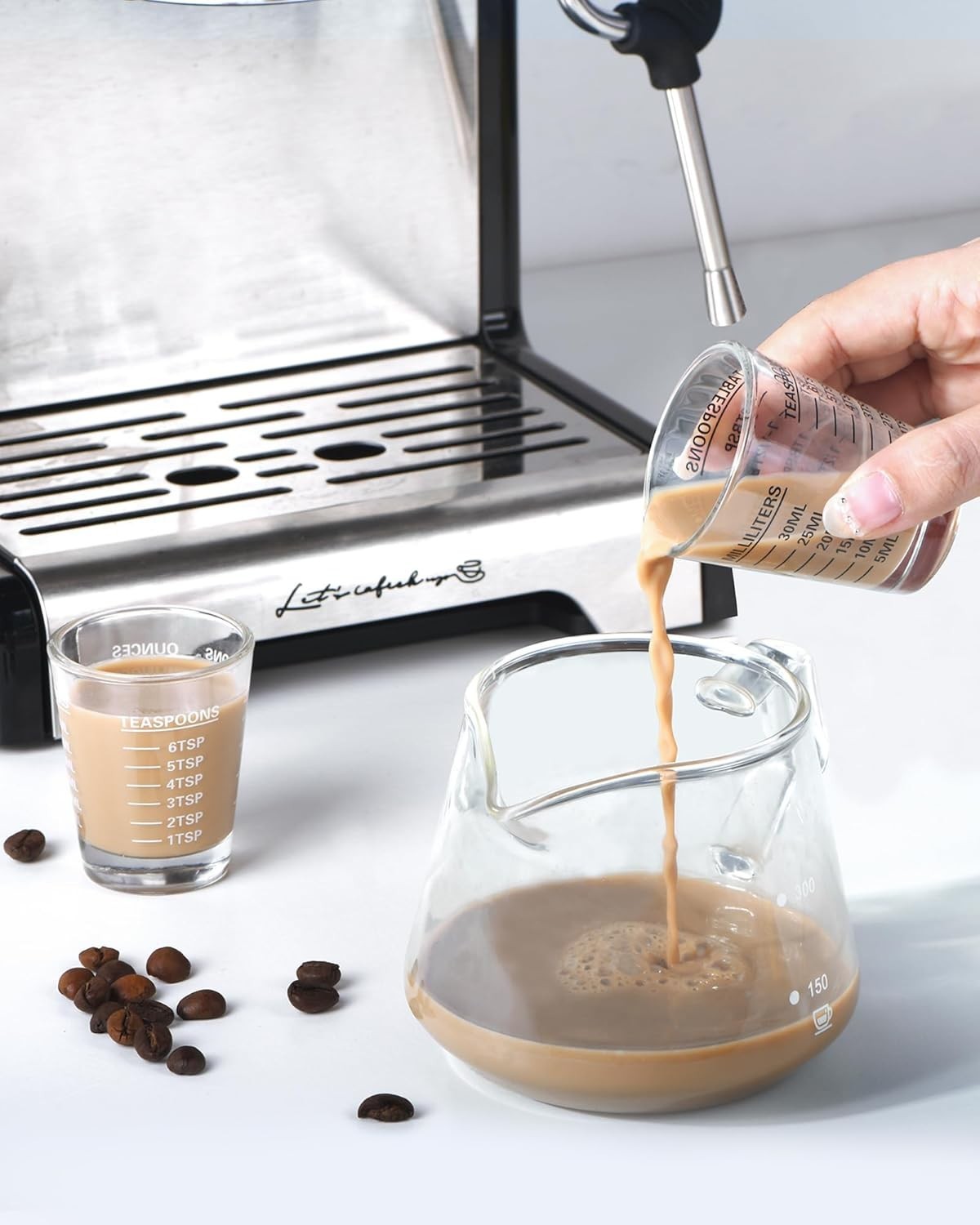 Shot Glasses Measuring Cup Set 2PACK Espresso Shot Glasses Liquid Heavy Glass…
