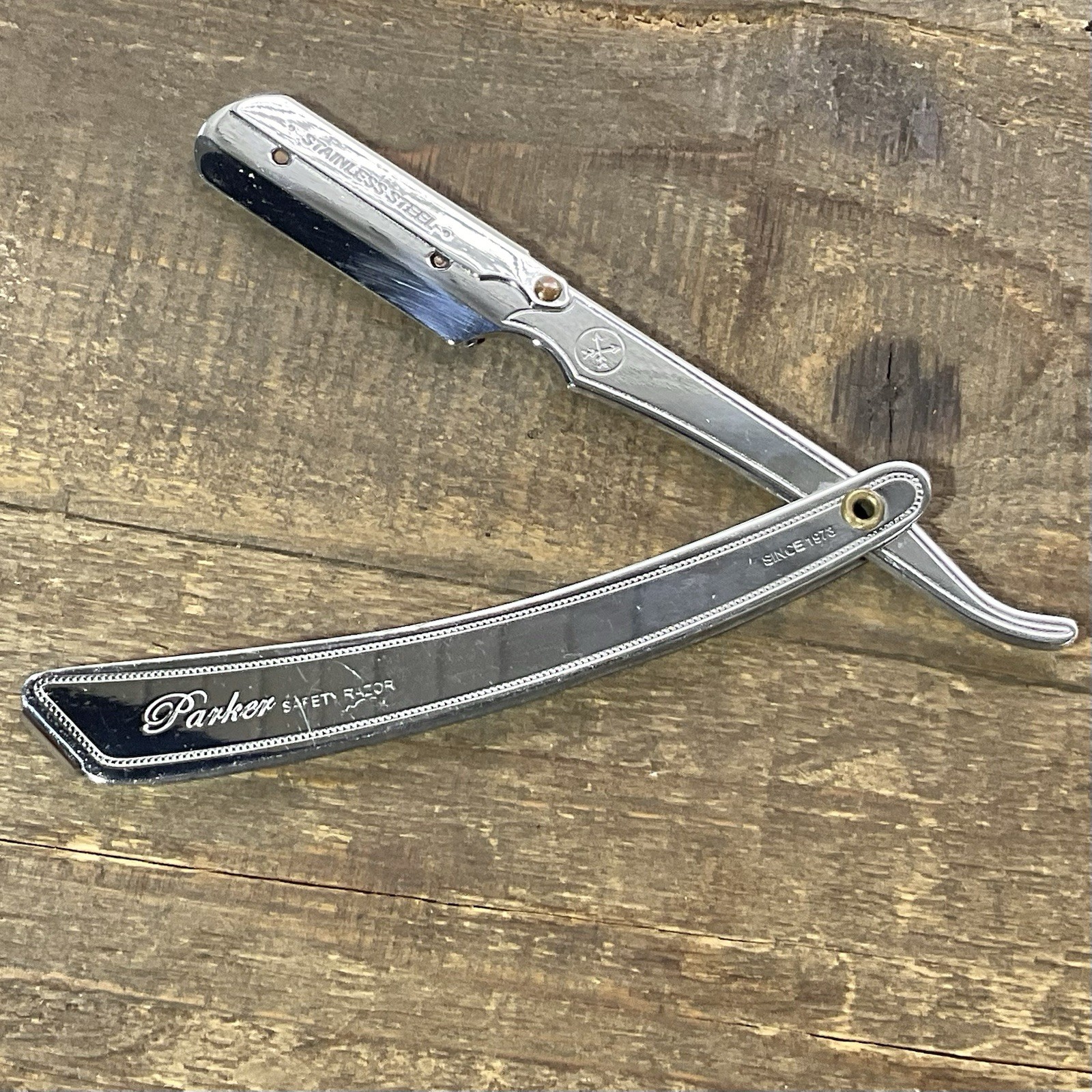 Parker SR1 Stainless Steel Straight Edge Barber Safety Razor Shavette
