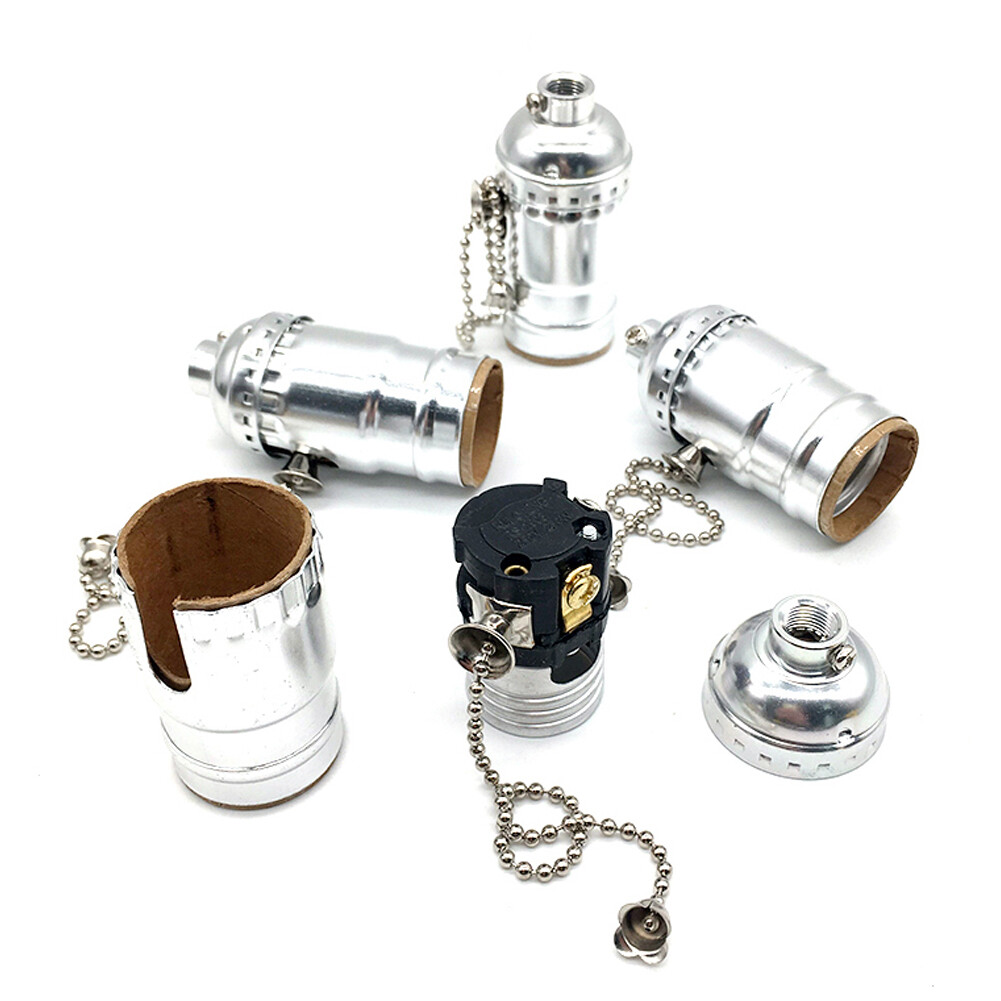 Pull Chain Light Bulb Lamp Socket Replacement Switch E26 E27 On Off 1/2/4 PCS