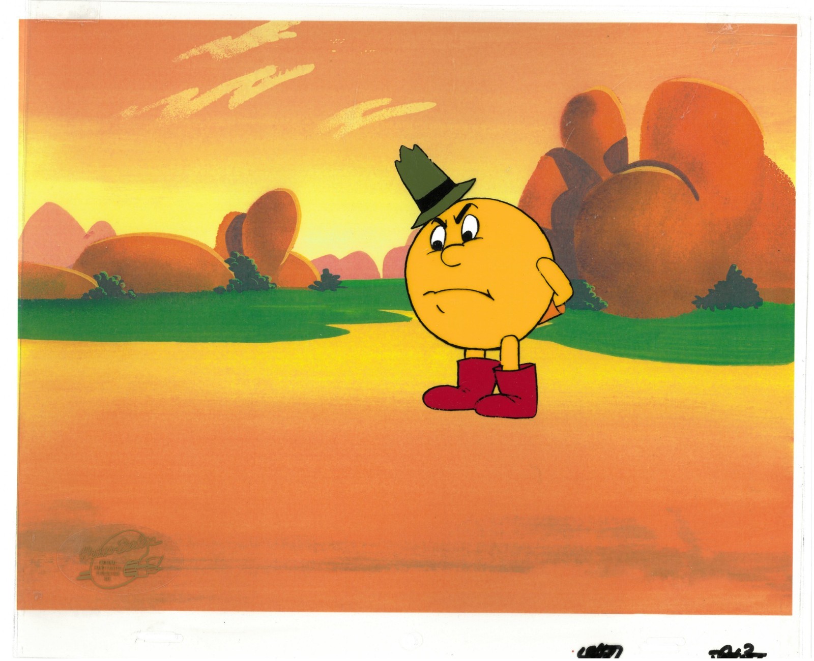 Pac-Man Multi-Cel Production Set-UP/Matching Drawing and Hanna-Barbera Seal-1982