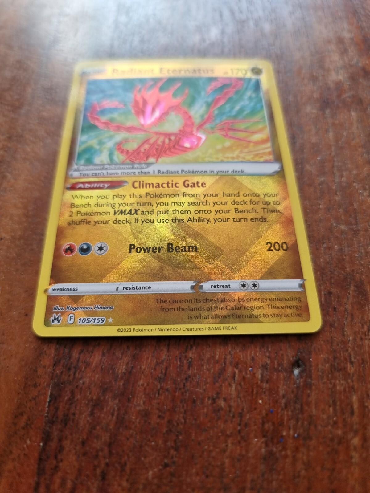 Pokémon TCG Radiant Eternatus Crown Zenith 105/159 Holo Radiant Rare