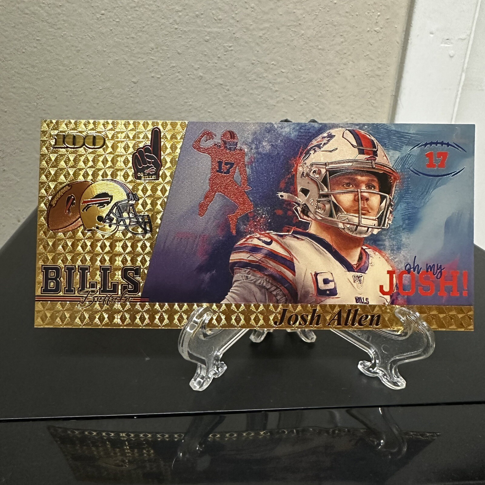 Gold Foil Plated Josh Allen Banknote Buffalo Bills Football Collectible