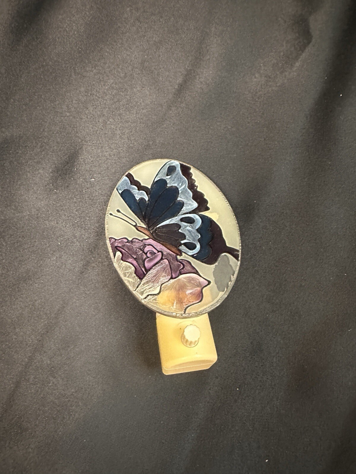 Vintage Stained Glass Butterfly Wall Plug-in Nightlight tested working