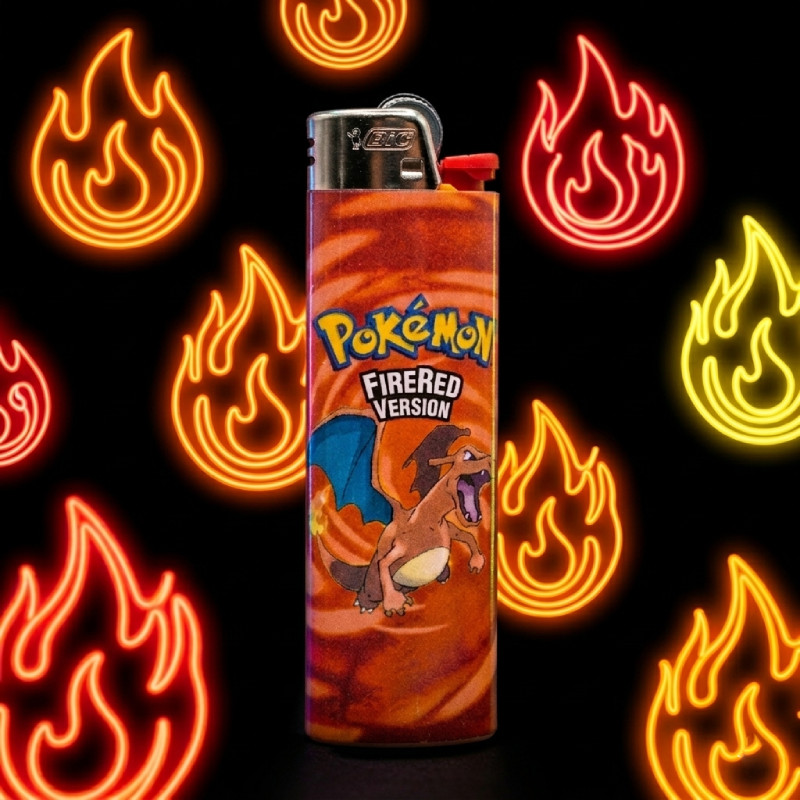 Pokemon FireRed Bic Lighter Nintendo Gameboy advanced WRAPPED wrap/cover/sticker