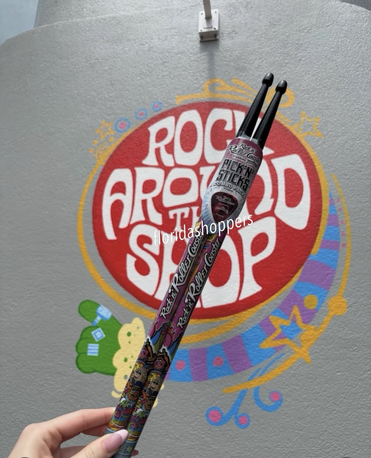 Disney Parks 2026 Muppets Rock ’n Roller Coaster Drumsticks And Guitar Pick Set
