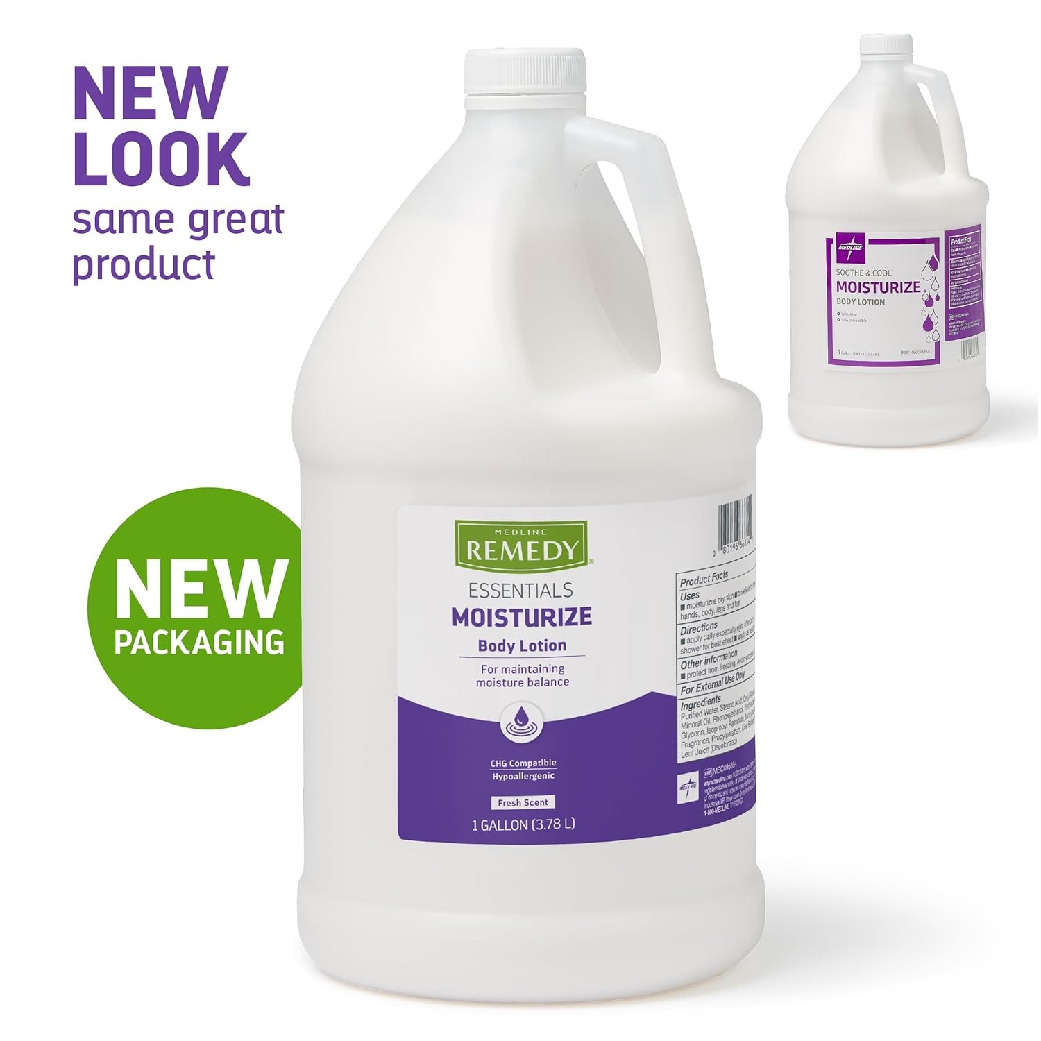 Medline Remedy Essentials Moisturizing Body Lotion (1 Gallon Bottle), 1 Count, F