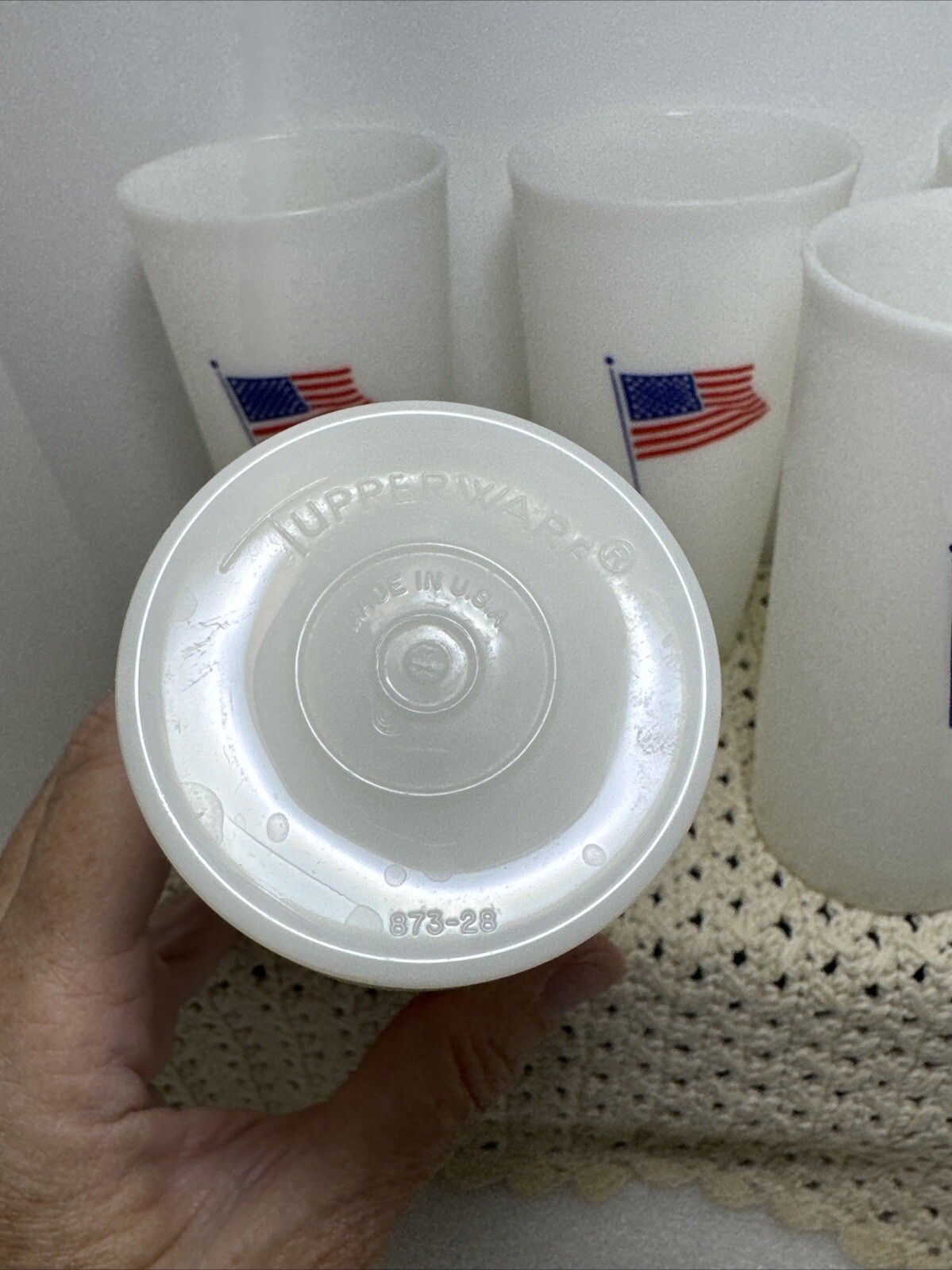 Vintage 12 oz Tupperware Tall Flag Tumblers 873-30 Set of 5 Free Shipping