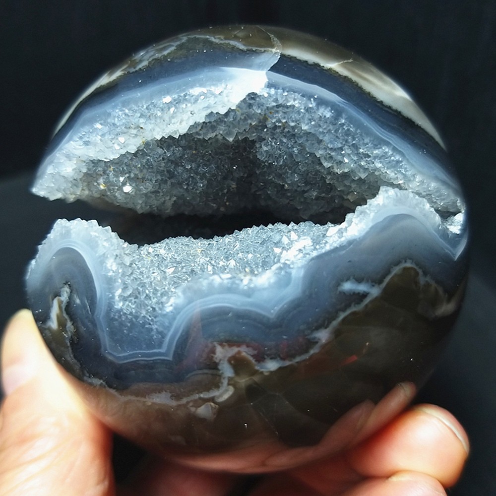 RARE 368G 65mm Natural Polished Colorful Agate Ball Geode Healing C1057