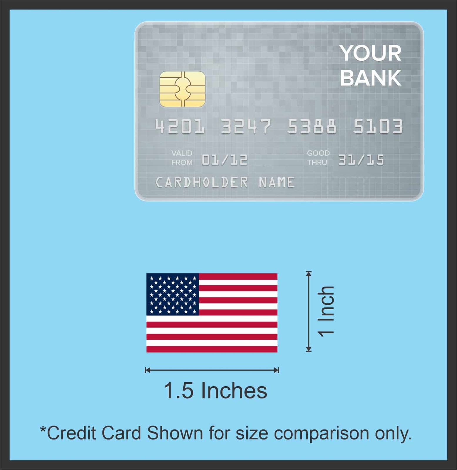 StickerTalk Small US Flag Stickers, 1.5 inches x 1 inches