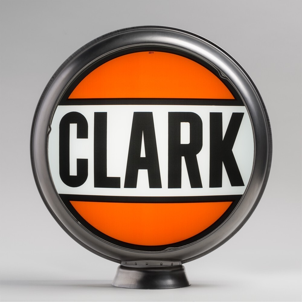 Clark Gas Pump Globe 13.5″ in Unpainted Steel Body (G117)