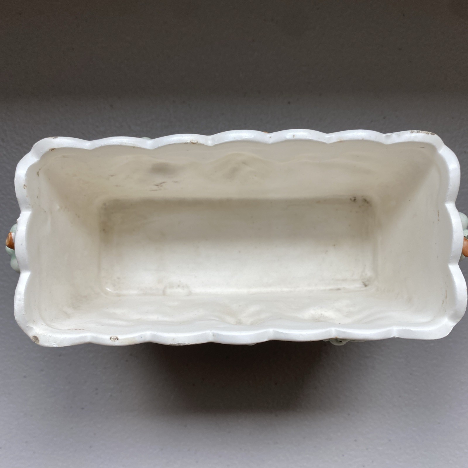 Small Planter Hand Painted Made In Japan White With Green Grapes Vintage