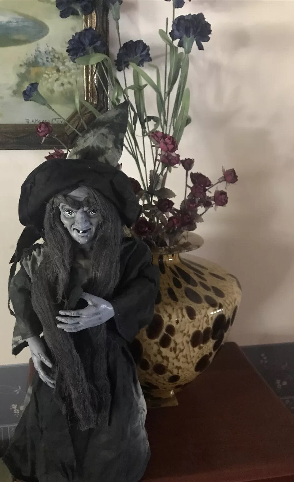Halloween Tree Witch Tree Topper Table Shelf Art Decor 15” Z2