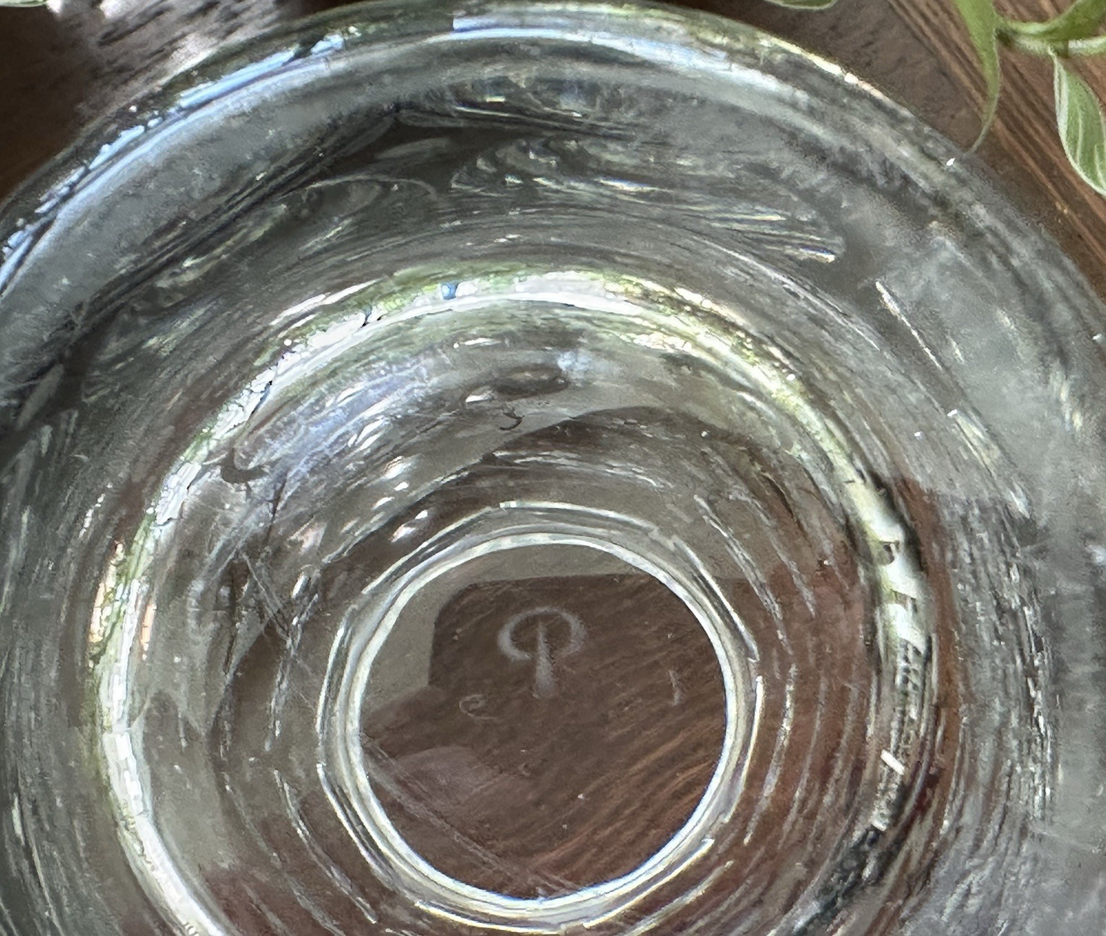 Peill Putzler Germany MCM Crystal VASE Great Optics Etched Dots Concave Circles
