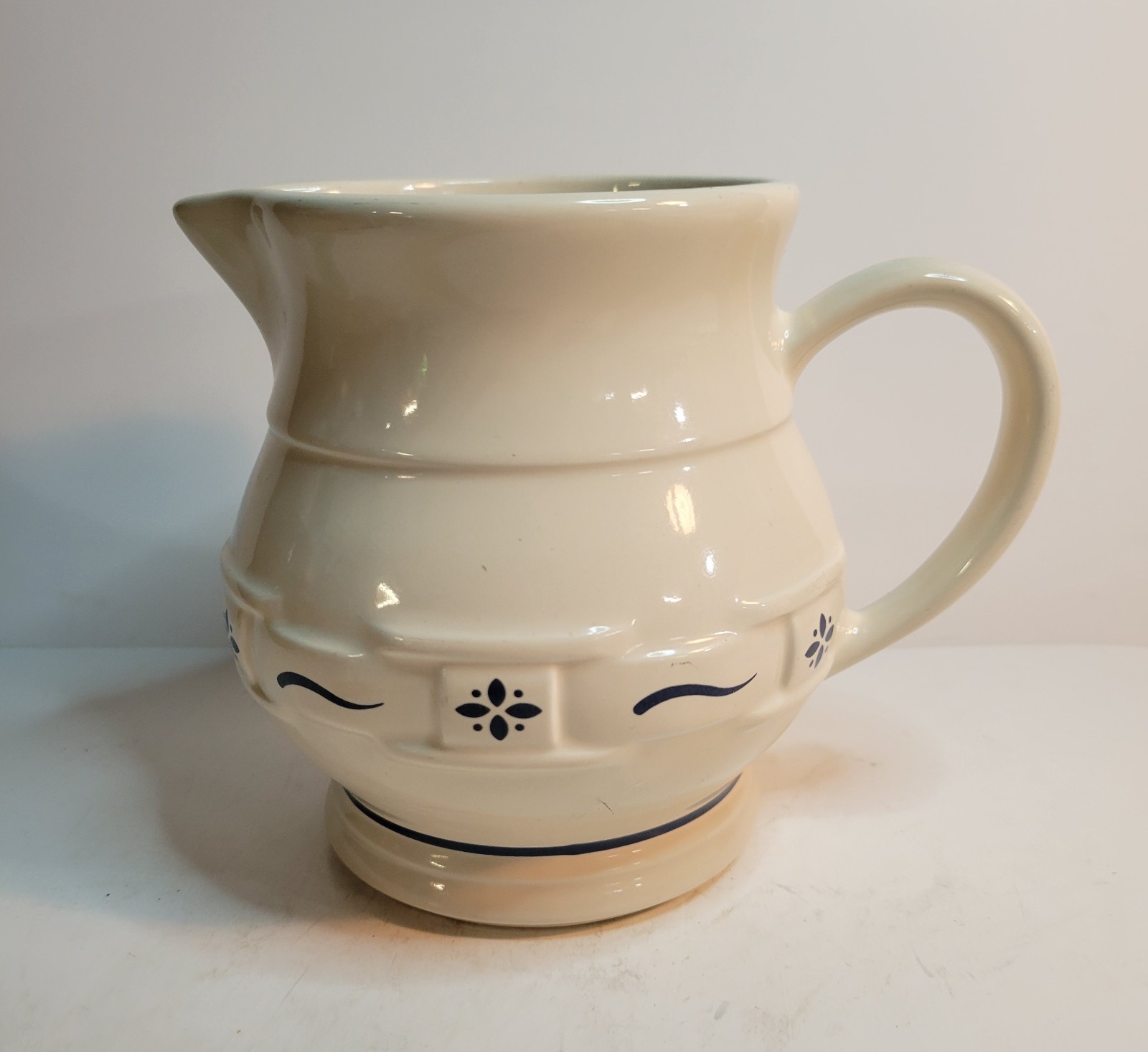 Longaberger Pitcher in Blue Woven Traditions Pattern