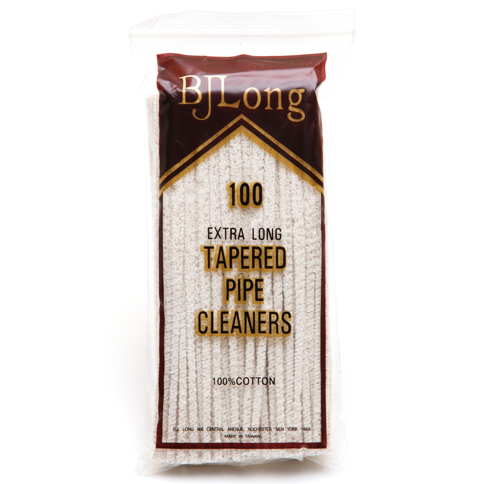 BJ Long Pipe Cleaners – 1 Bag of 100 Extra Long 6.5in Tapered Cotton Cleaners