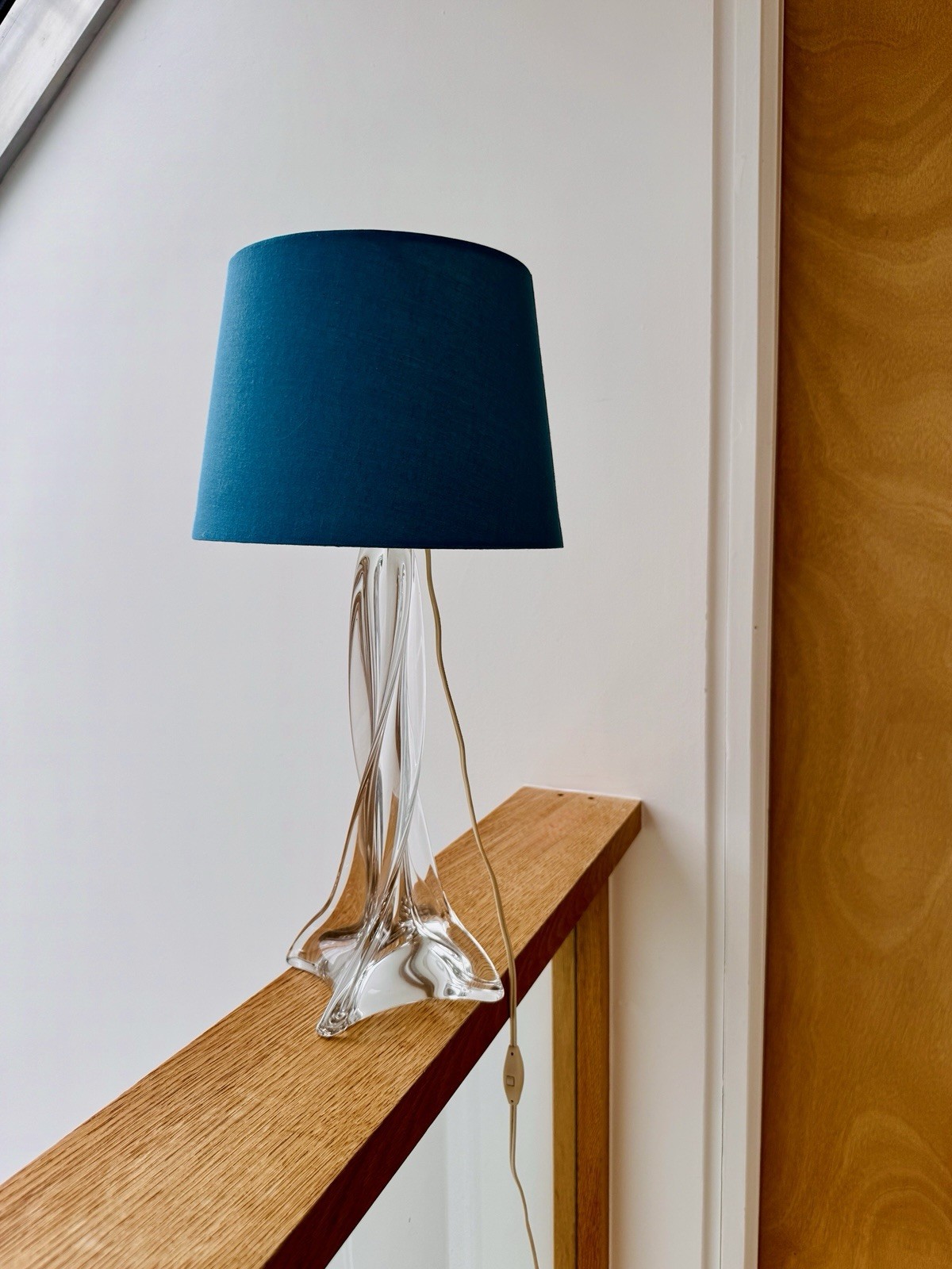 Mid-Century Modern Twisted Crystal Table Lamp 1960’s (shade not Included)