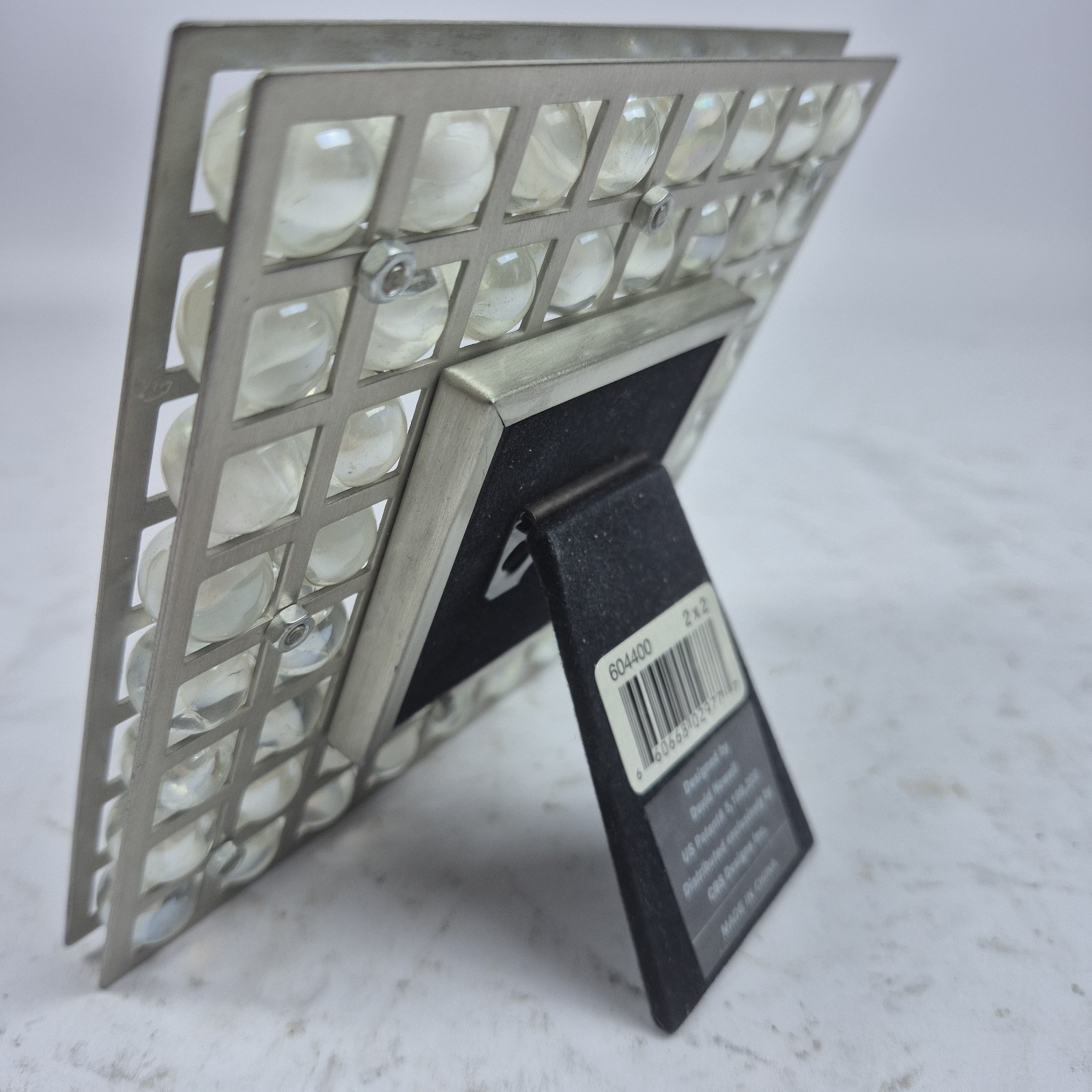 David Howell Clear Iridescent Marble Metal Picture Frame Contemporary Modern 2×2