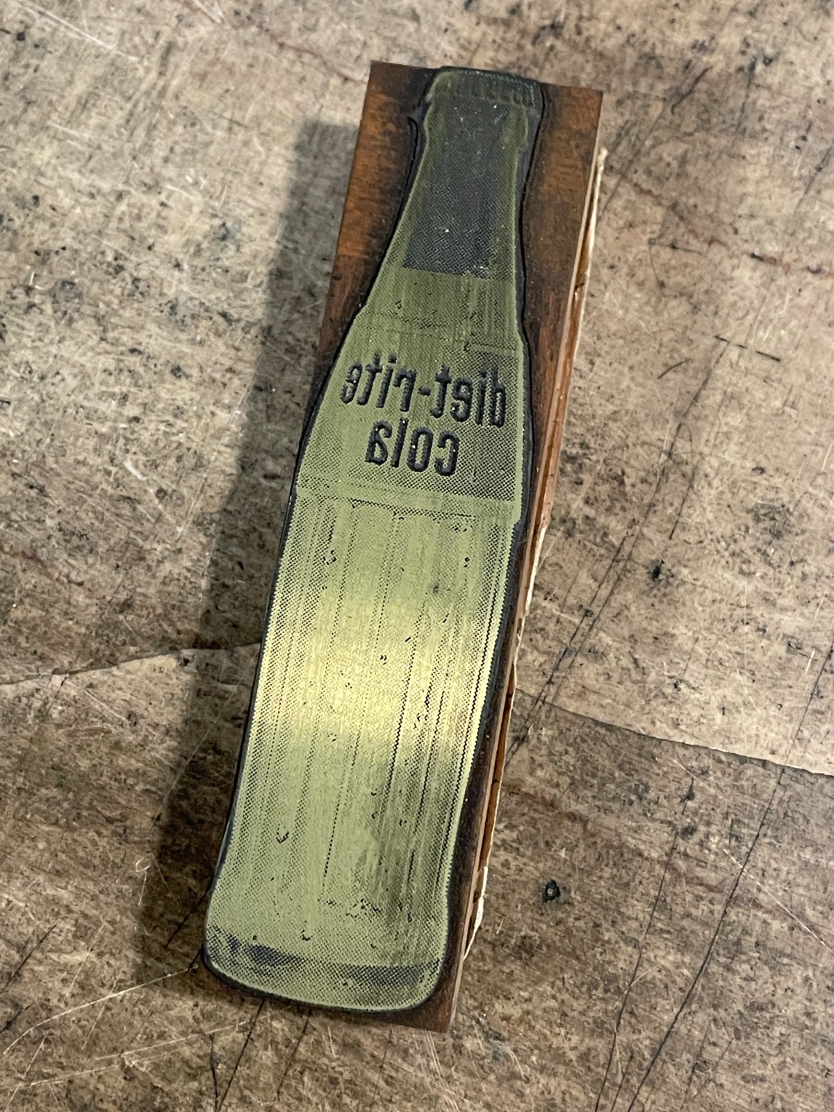 Printing Letterpress Printers Block Diet Rite Cola Soda Advertising (581)