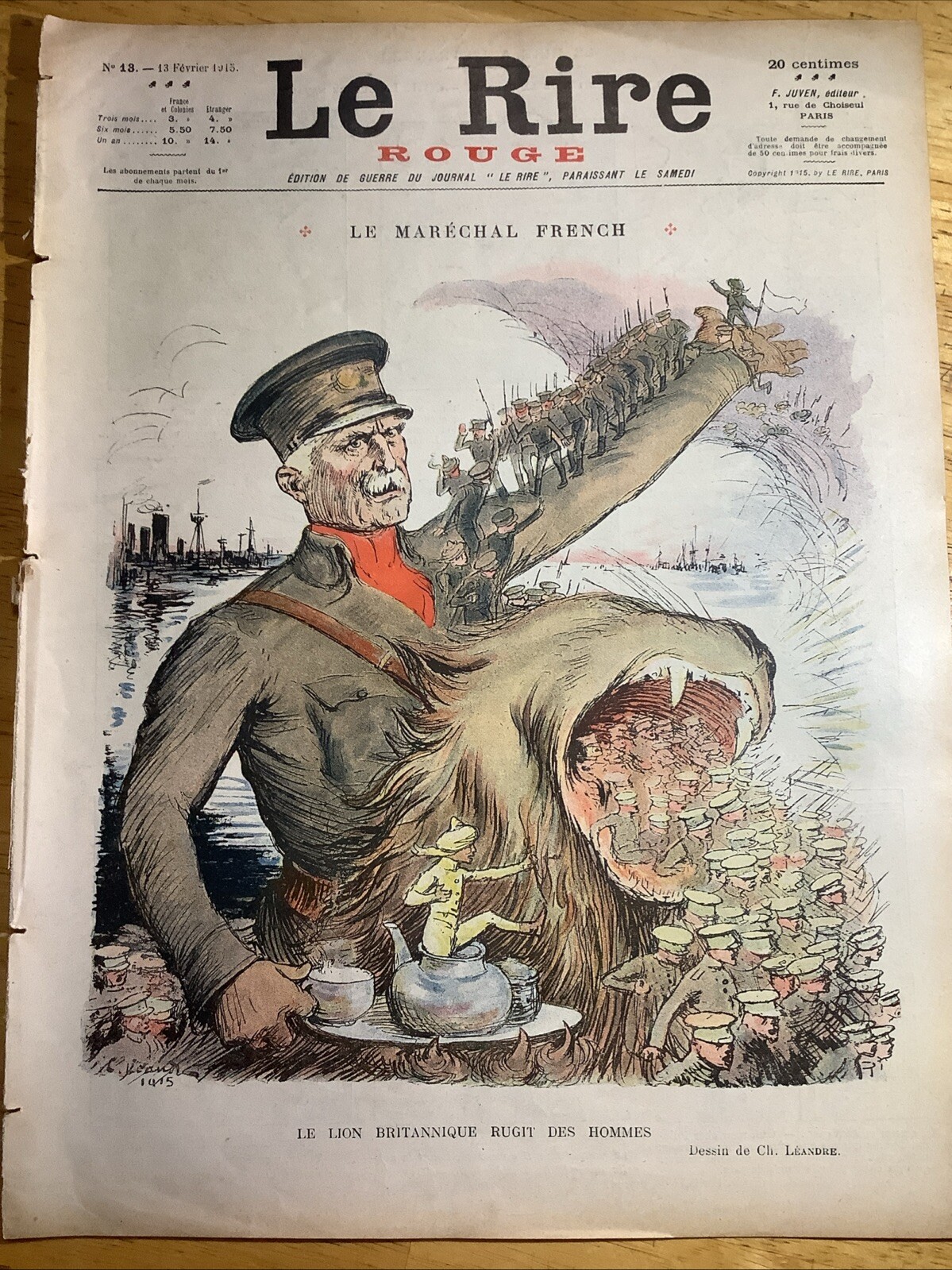 1915 LE RIRE WWI MAGAZINE WITH NOTED ARTISTS ~ DADA & IMPRESSIONISM ART PERIODS