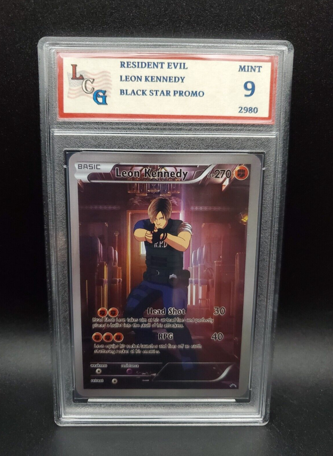 Leon Kennedy Resident Evil Black Star Promo – Graded 9 [Custom ACEO Art] MINT