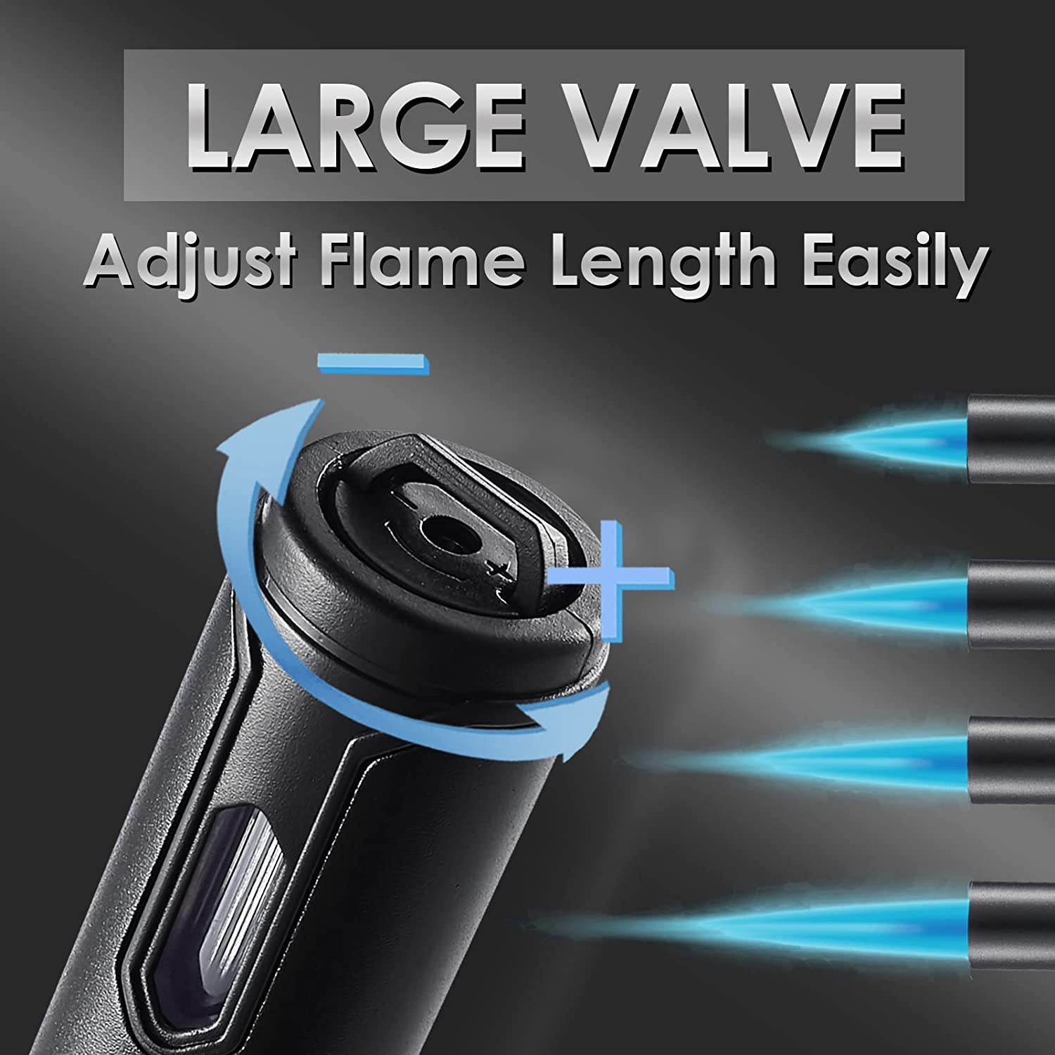 3 Pack Butane Torch Lighters, 6-Inch Refillable Pen Lighter Adjustable Jet Flame