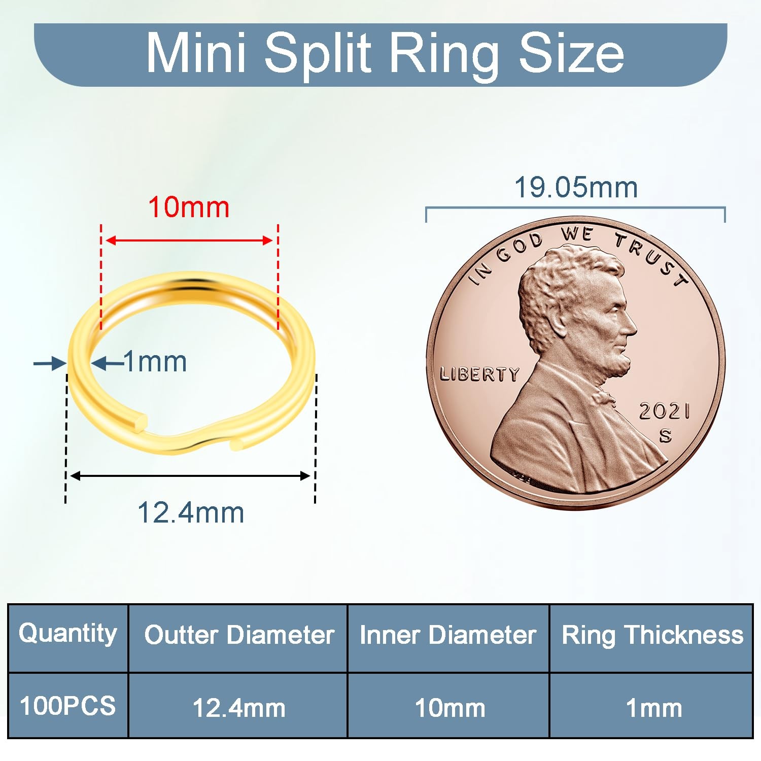 100pcs 1/2″ Small Split Ring for Keychains, Double Loops Split Jump Rings Jew…