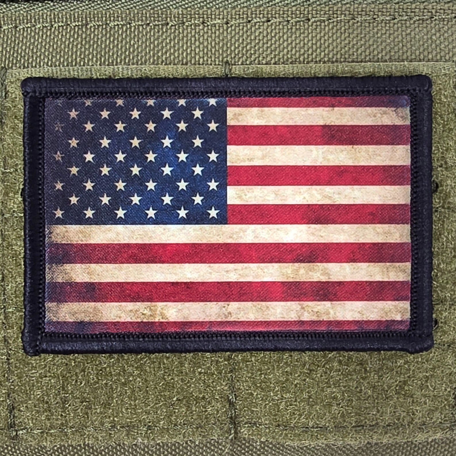 America Flag Patch Rustic Moral Tactical Military Army USA Hook & Loop 3×2