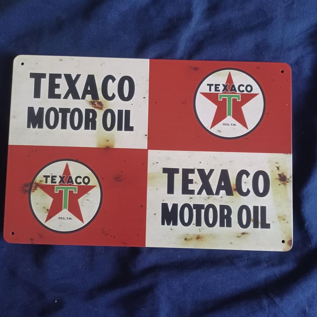 8″X12″ Metal Sign Man Cave Garage Bar Gas Station Texaco Motor Oil Wall Art Gas