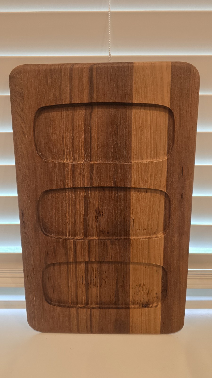 MCM Digsmed Denmark 1963 Serving Tray Teakwood Divided 3 Sections Serving Plate