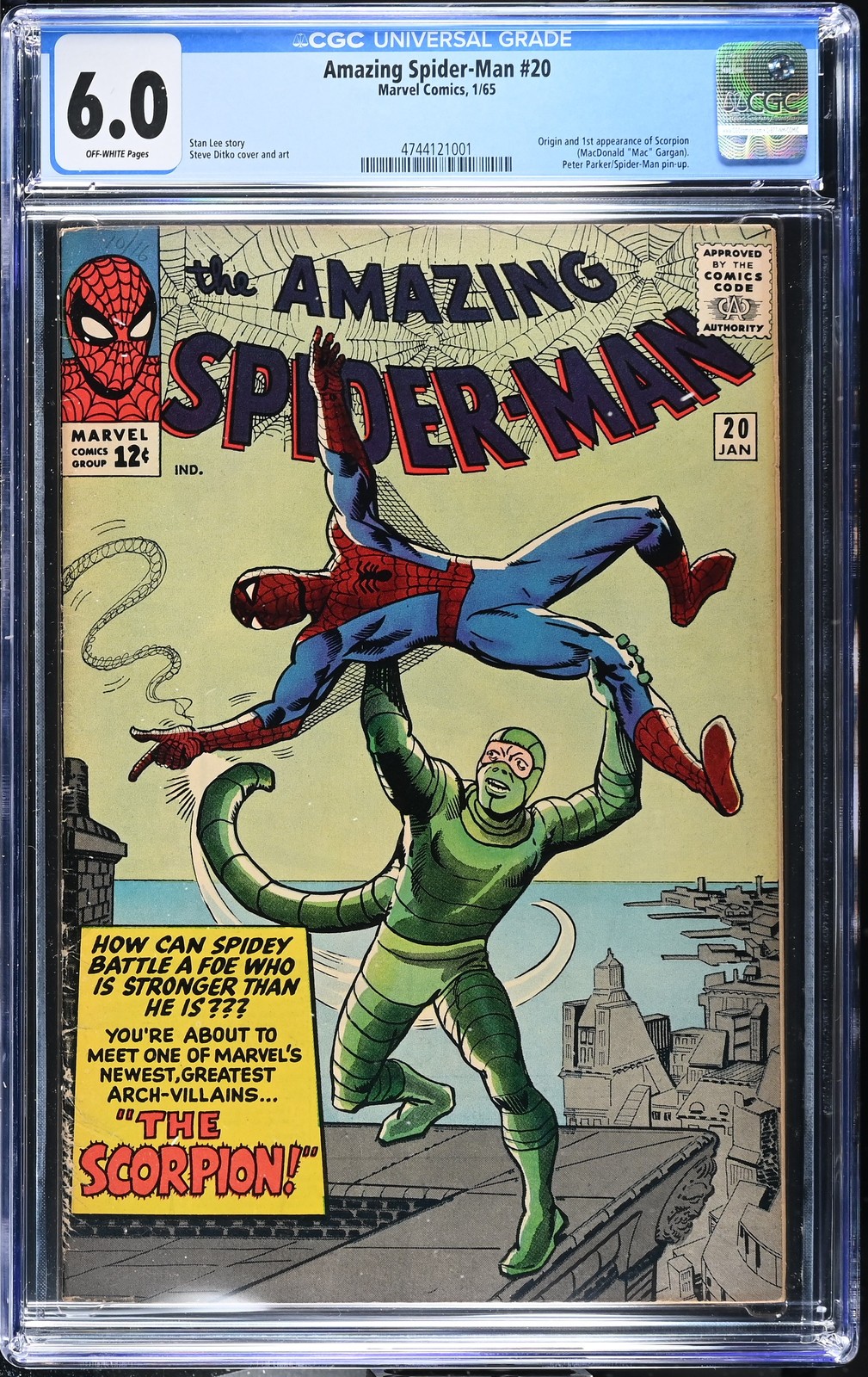Amazing Spider-Man #20 CGC 6.0 Off-White Pages 1st Appearance of Scorpion