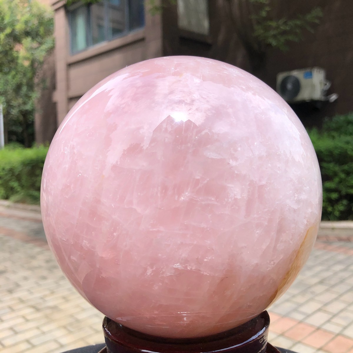 8.99LB Rare Natural Pink Crystal Ball Quartz Crystal Reiki Healing 1607