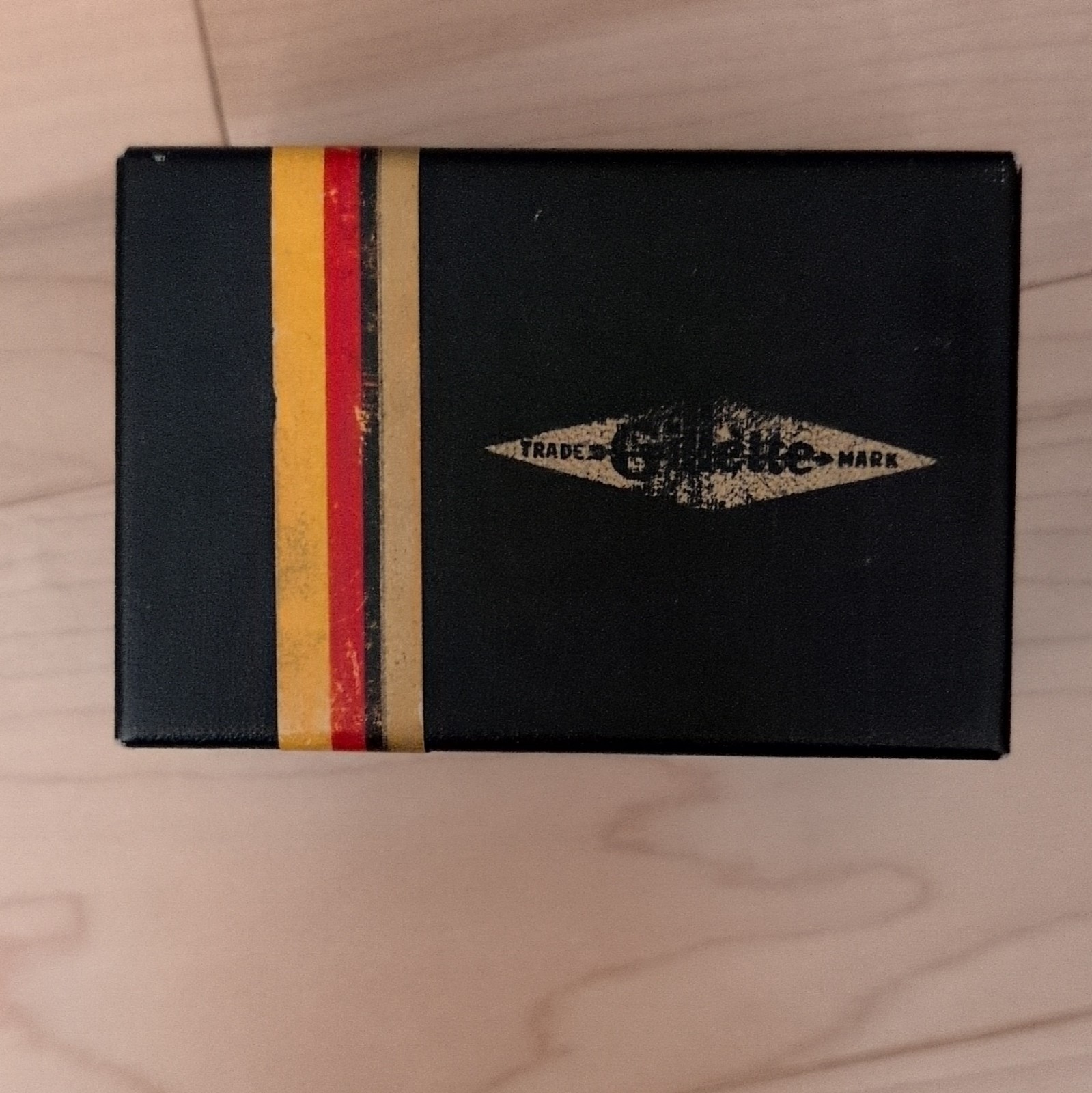 Gillette Vintage Safety Razor Case/Box Black w/ Red/Yellow Stripe (Empty)
