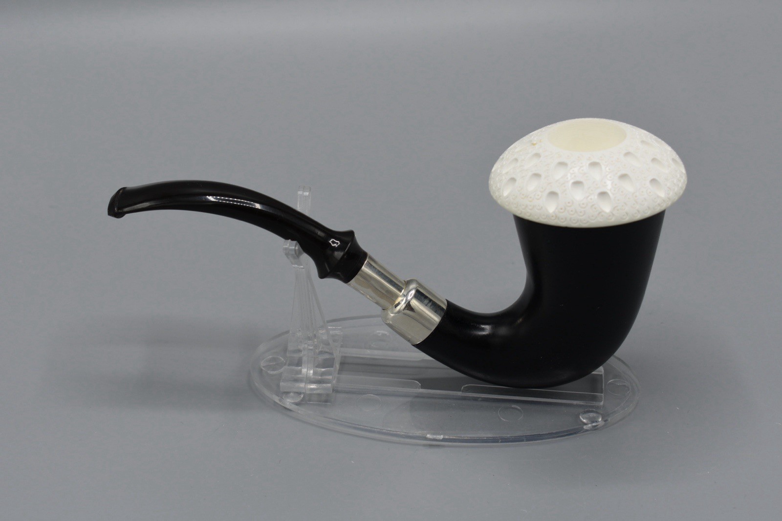 925 Sterling Silver Sherlock Pipe new-block Meerschaum Handmade W Case#358
