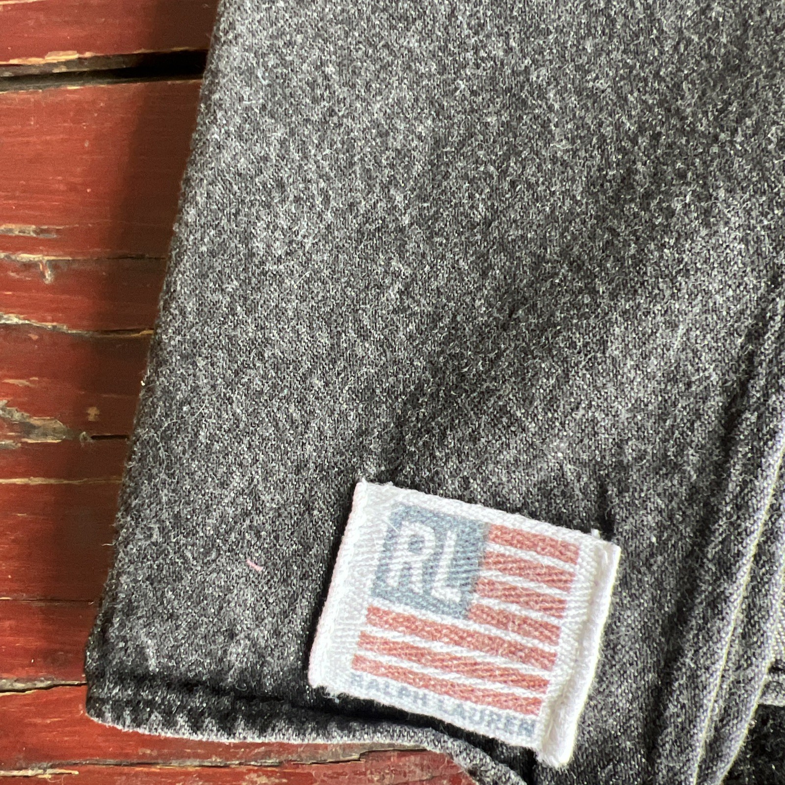 Vintage Ralph Lauren RL Flag Logo Napkins Set Of 2 Black Denim Americana