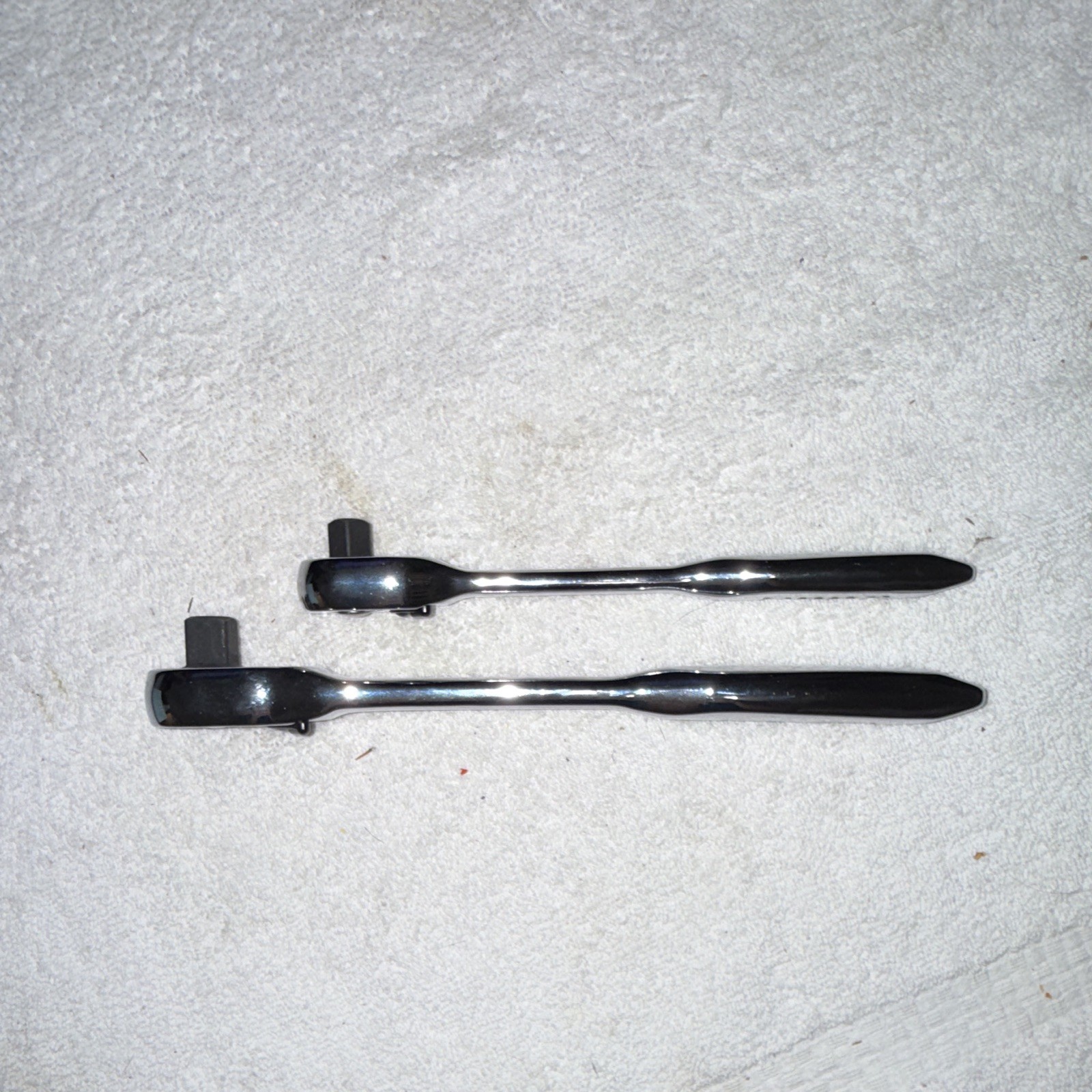 Hart Chrome Push Button Release Pear Head Ratchets In 3/8 And 1/2 Drive