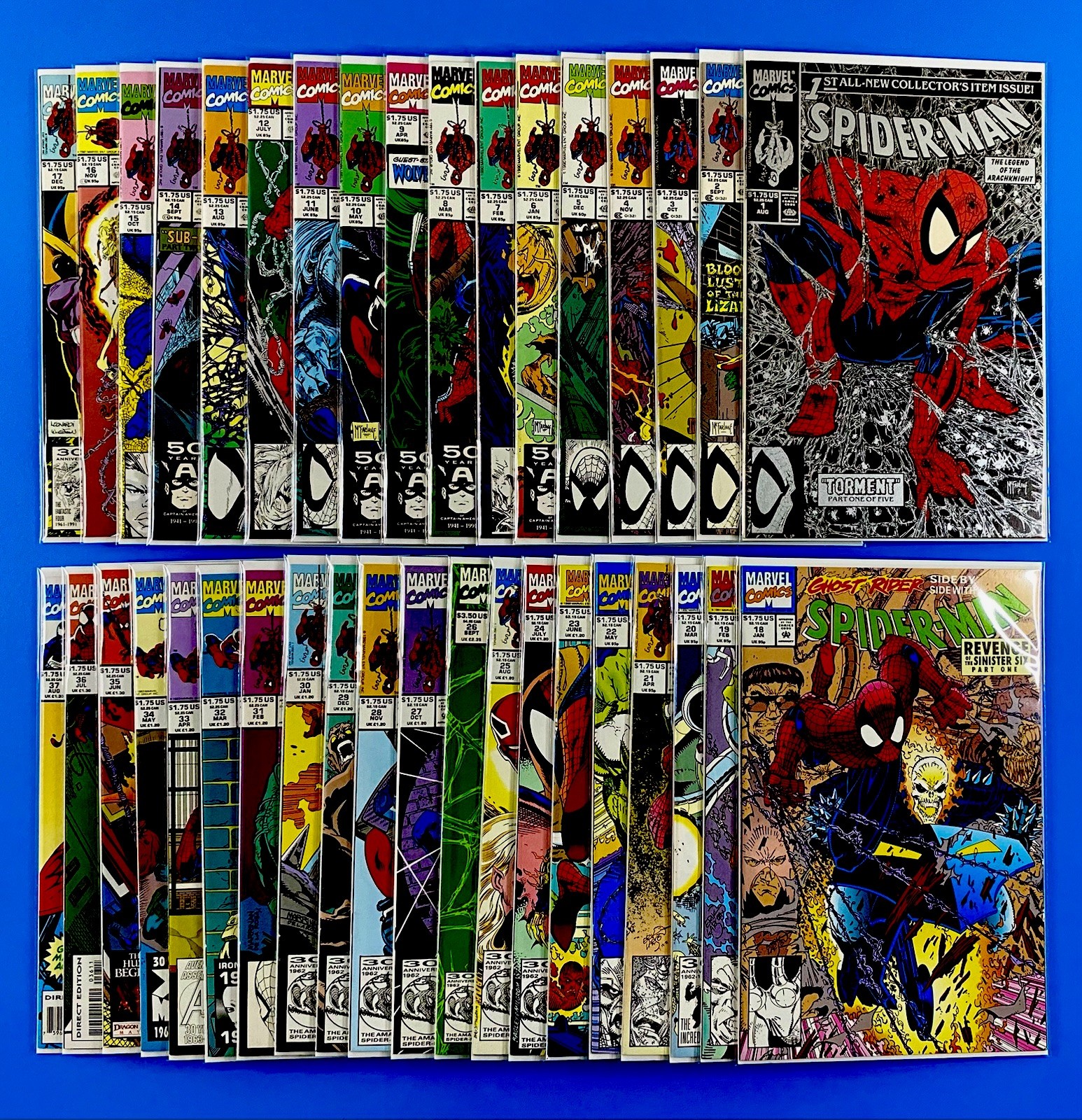 Spider-man #1-37 Marvel (1990) McFarlane Complete Full Run NM/NM+ Lot Of (37)🔥