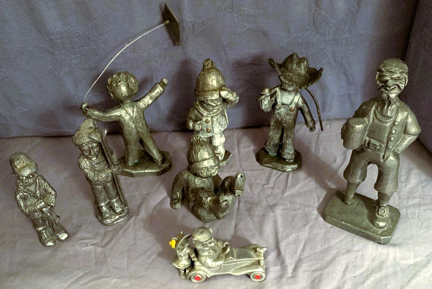 Great Lot 8 Pewter Figurines 4 Hudson 1 Ricker 1 Spoontiques