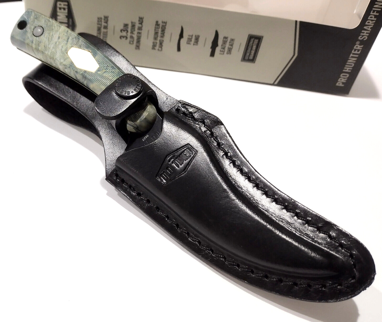 Schrade Old Timer Green Sharpfinger Upswept Blade Hunting Skinning Knife-Sheath