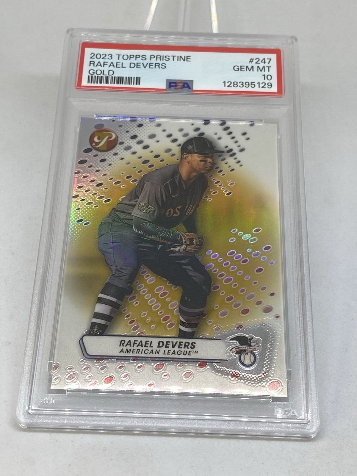2023 Topps Pristine GOLD REFRACTOR Rafael Devers /50 Electric PSA 10 POP 3