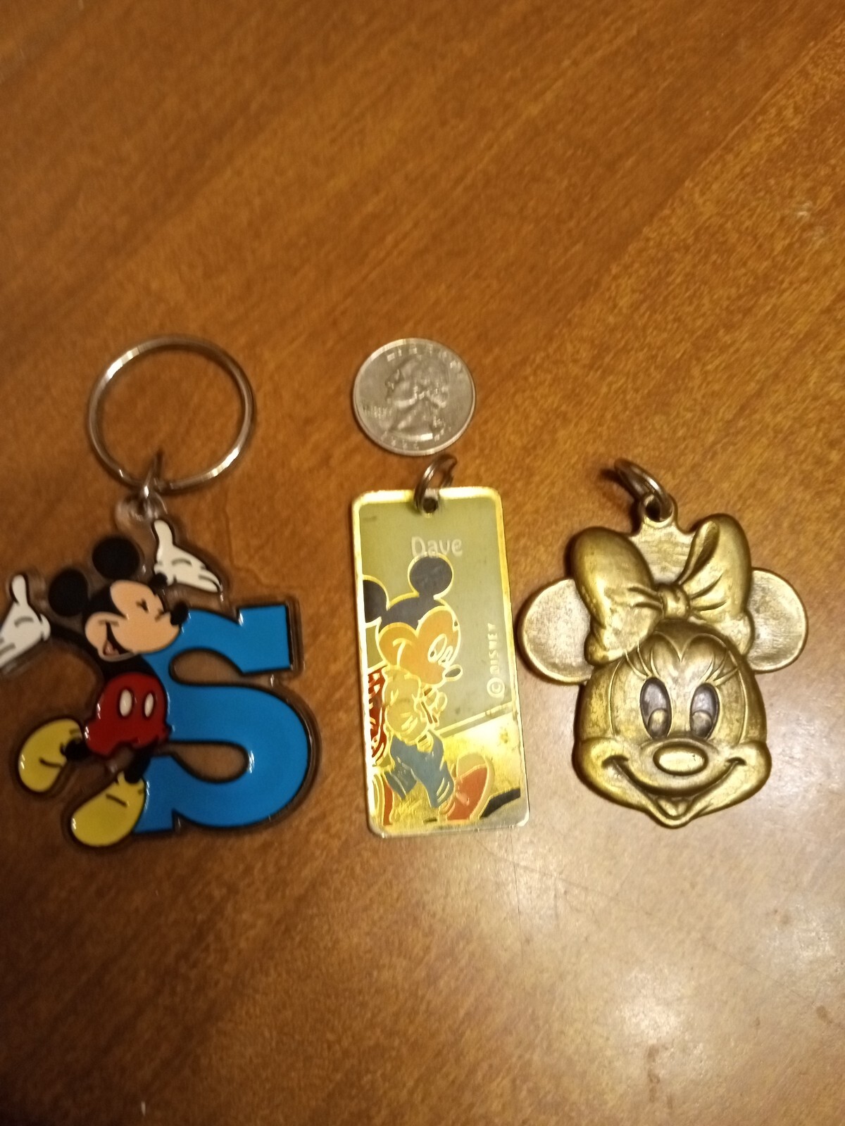 Vintage Disney Key Chains Lot Of 3 Metal And Plastic Rare And Hard To Find