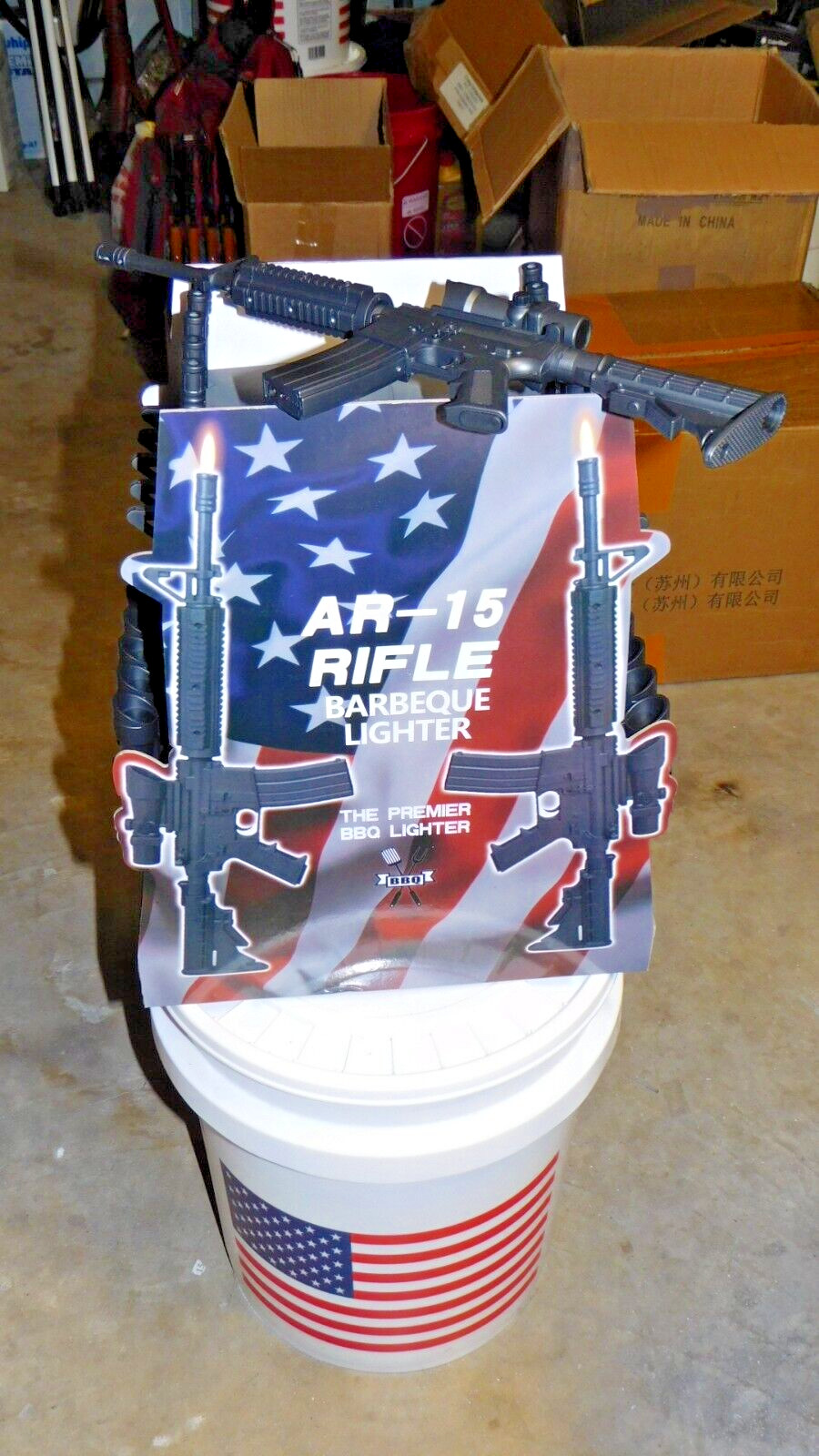 AR-15 Rifle BBQ Gun Butane Lighter Refillable 15″ BBQ Lighter USA Stocked