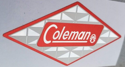 TWO NEW COLEMAN REPLACEMENT FOIL DIAMOND DECAL LANTERN STOVE COOLER WATER JUG