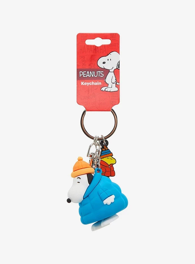 Peanuts Snoopy Puffer Jacket Multi-Bag Charm Keychain – woodstock puffy Boxlunch