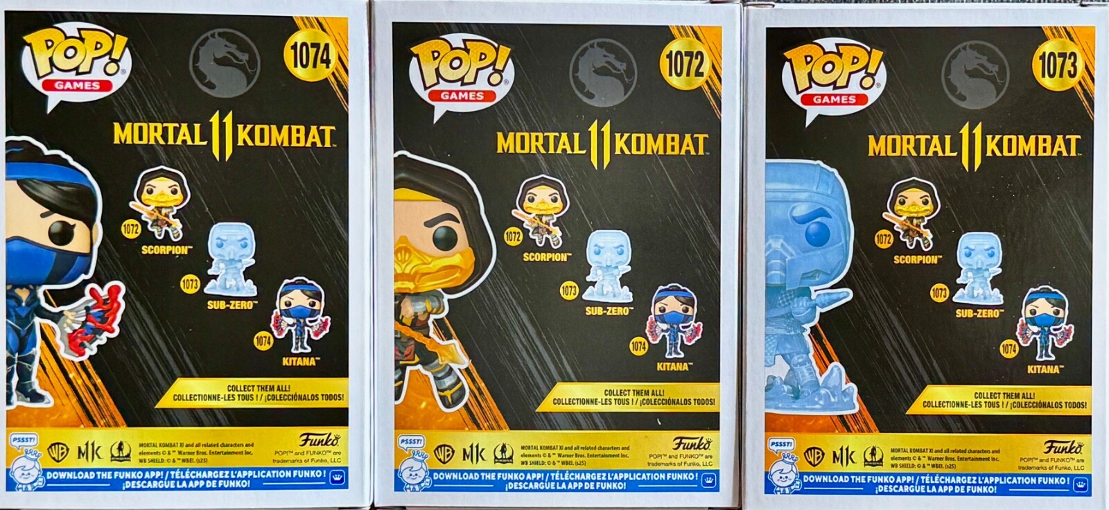 FUNKO • MORTAL KOMBAT 11 • FATALITY • Set of (3) #1072 #1073 #1074 • Ships Free