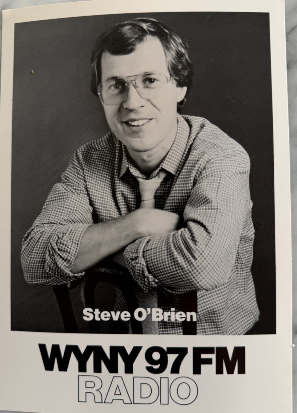 STEVE O’BRIEN/ NEW YORK RADIO LEGEND / 7 x 5 B&W PHOTO WYNY 97 FM