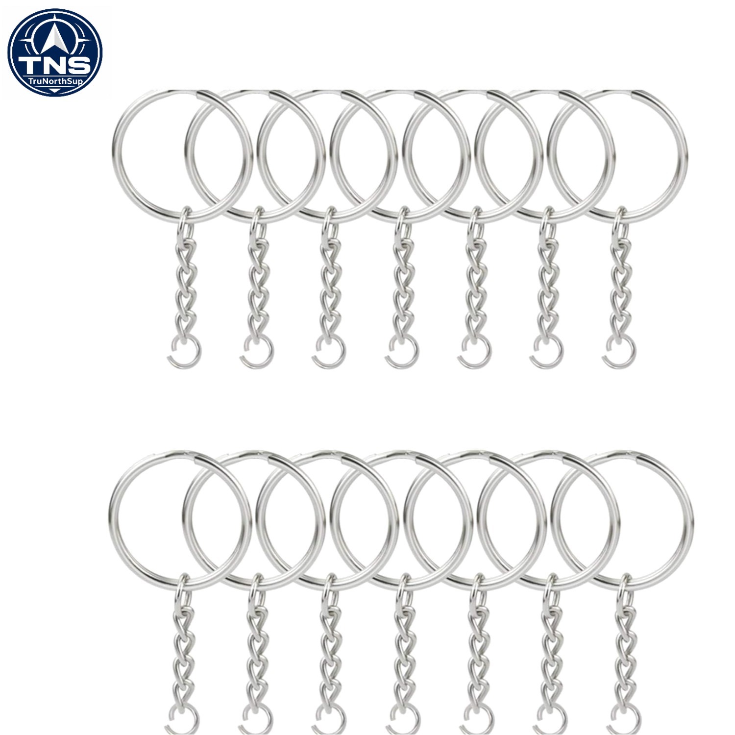 50 Pieces Key Ring Kit with Chains Jump Rings Silver Nickel for DIY Keychains…