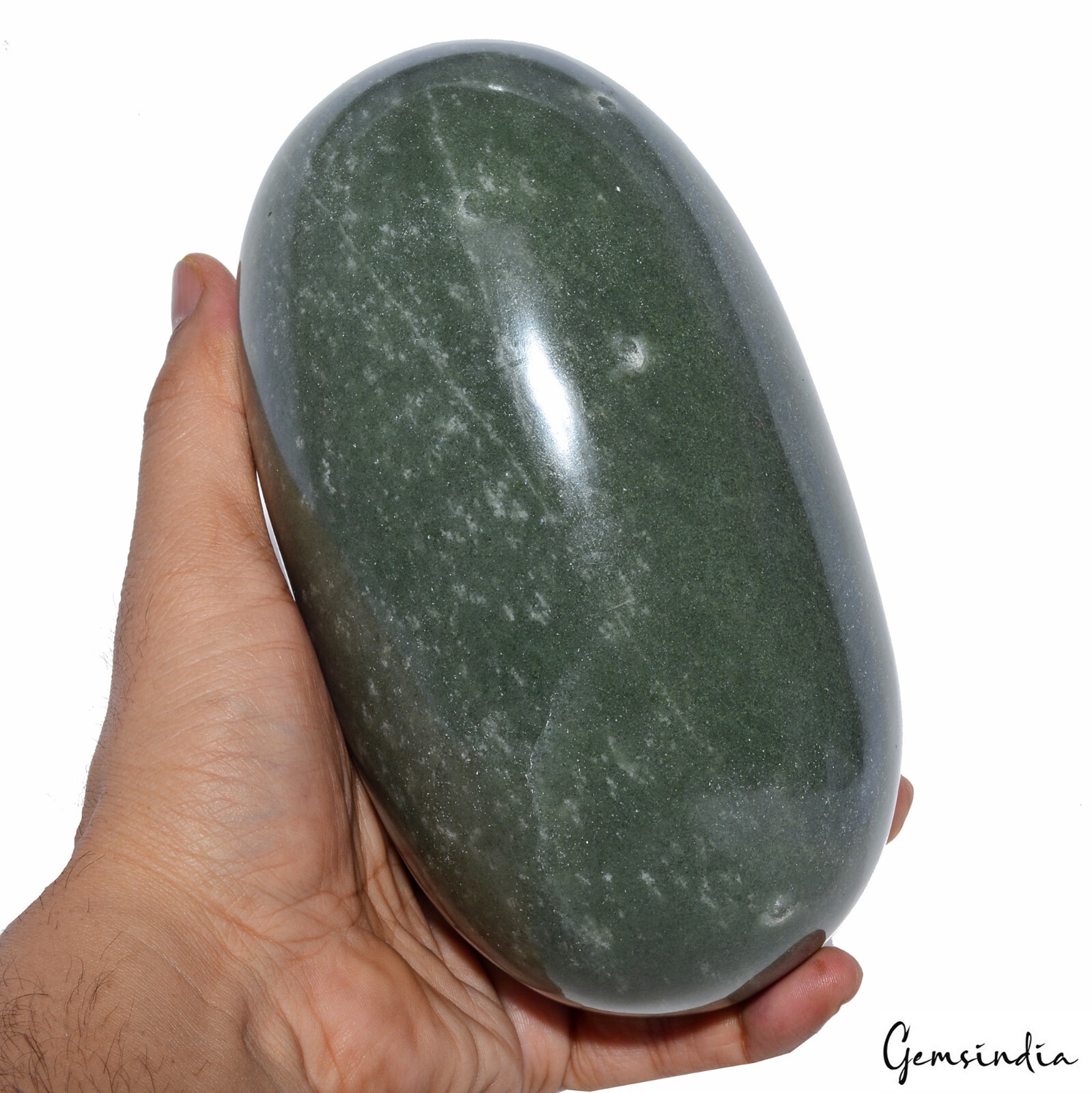 2.5 Kg Natural Green Moss Agate Crystal Healing Egg Lingam Huge Gem/Home Decor