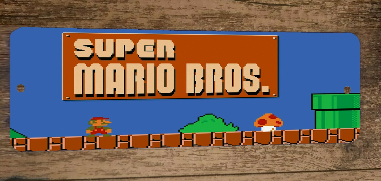 4×12 Super Mario Bros Brothers Metal Wall Sign