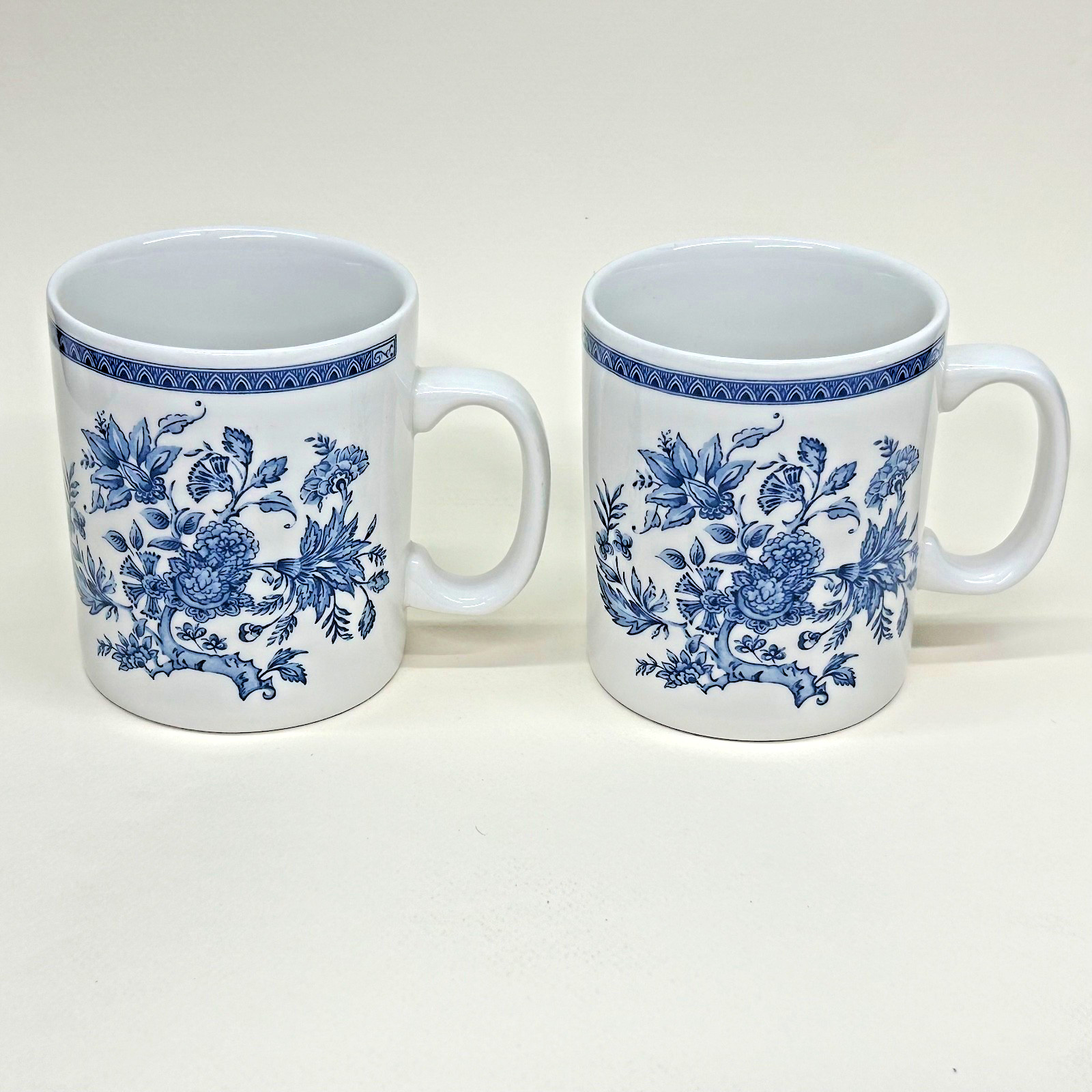 Churchill India Tree Blue Coffee Mug English Ironstone Vintage Floral Blemished
